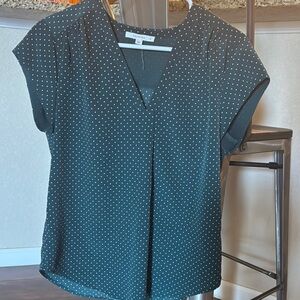 Target Black Cap Sleeve Pleated Blouse